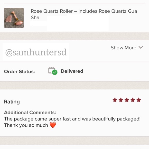 Rose Quartz Roller with Rose Quartz Gua Sha - Picture 5 of 5